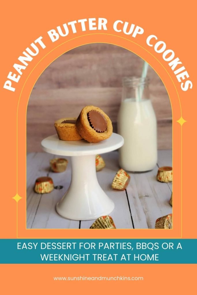 Easy Peanut Butter Cup Cookies--Just a cookie mix and a bag of Reese's minis and you've got a great dessert for parties, BBQs or a weeknight treat!