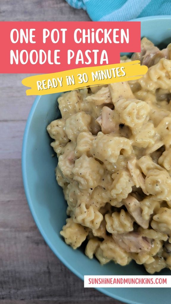 One Pot Chicken Noodle Pasta is ready in 30 minutes, making it a perfect dish for busy weeknights.  Also makes great leftovers.
