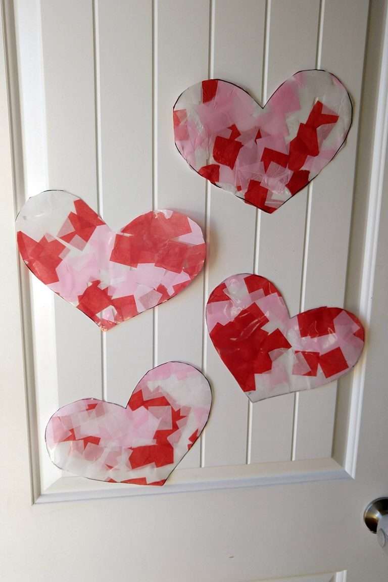 Easy Contact Paper Heart Suncatchers