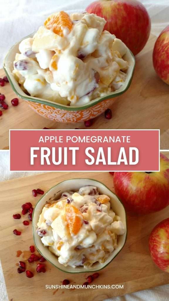 This apple pomegranate fruit salad is the only fruit salad recipe you'll ever need! It has the perfect ratio of fruit, cream and marshmallows.