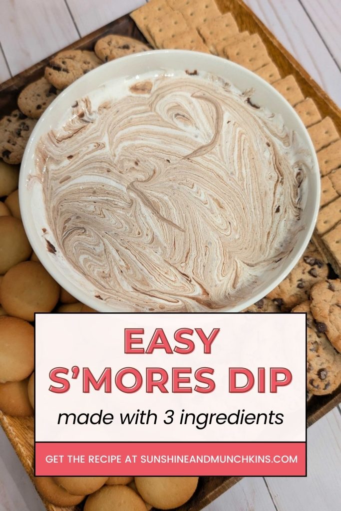 Quick and easy s'mores dip!  It's perfect for parties and comes together with only 3 ingredients and  only 5 minutes.