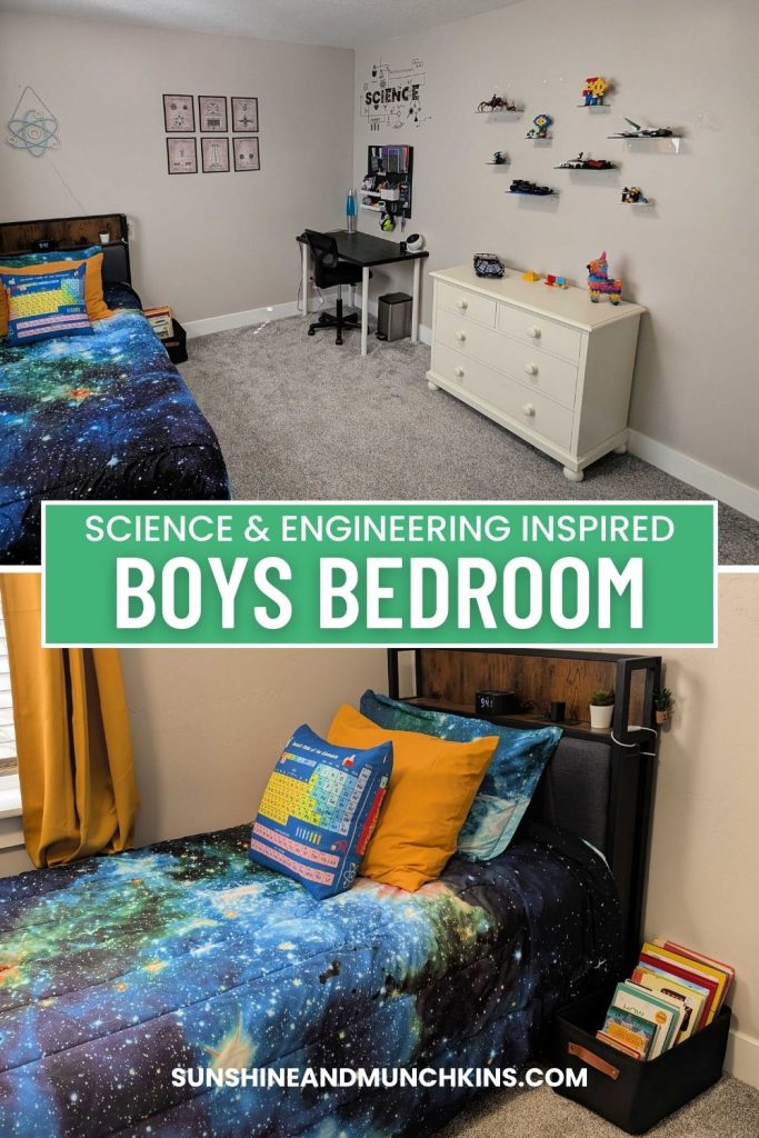 Get inspired to create a science and engineering boys bedroom with these awesome ideas for decor, organization and storage.