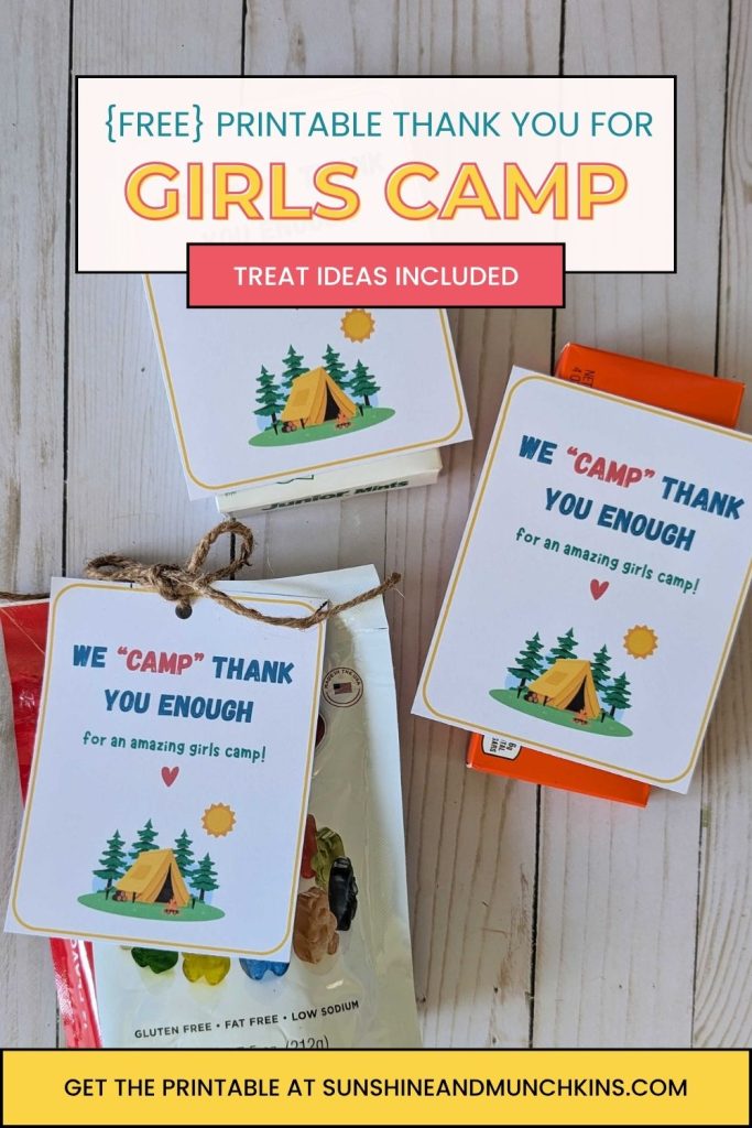 Use this girls camp thank you printable as a quick and easy way to say "thank you" to those who help make girls camp smoother and more enjoyable.