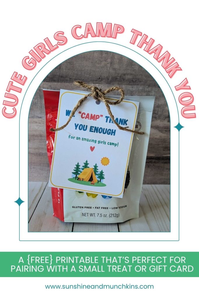 Use this girls camp thank you printable as a quick and easy way to say "thank you" to those who help make girls camp smoother and more enjoyable.