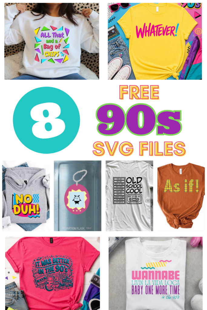 8 {FREE} 90s SVG Cut Files for Silhouette and Cricut